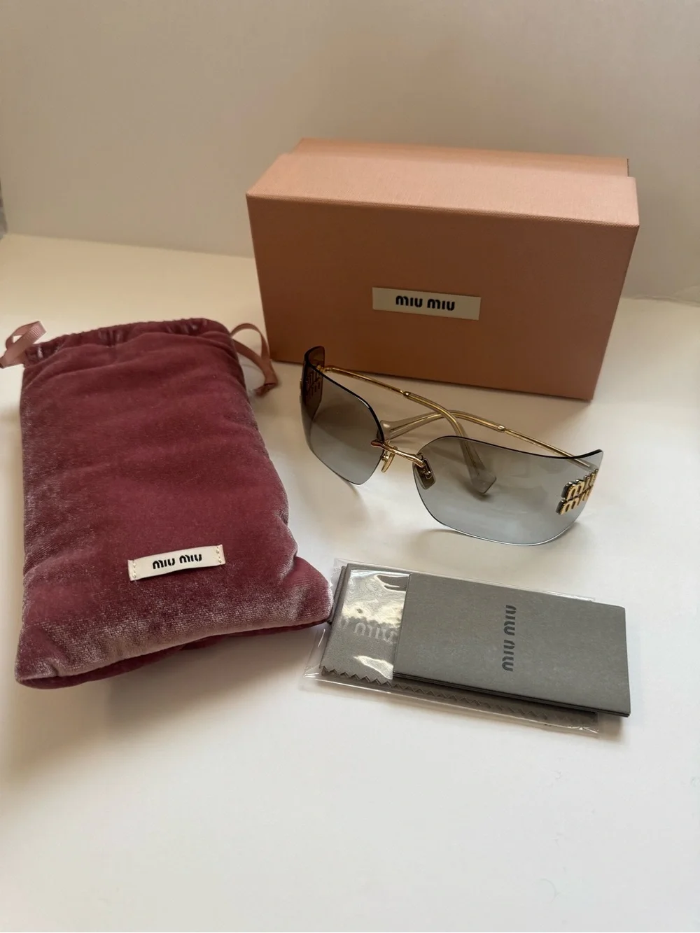 Miu Miu Aube Sunglasses - Light Gray lenses